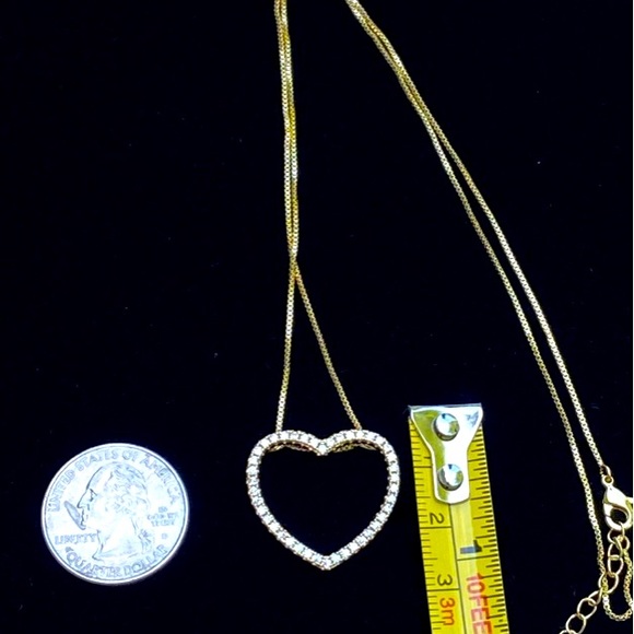 Open Heart Cubic Zirconia Necklace - Picture 6 of 10